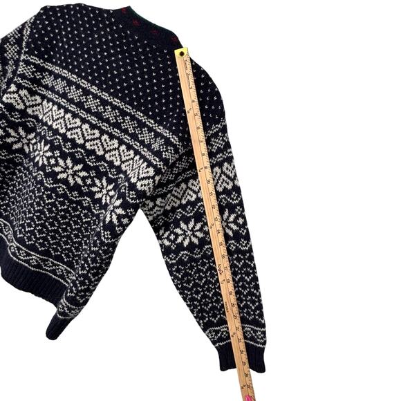 LL Bean Fair Isle Cardigan Sweater Campcore 80’s Nordic Womens Small - Picture 6 of 9